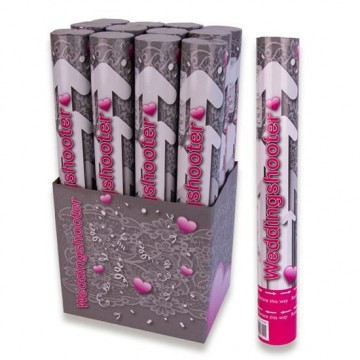 19055 party shooter bruiloft 40 cm luchtdruk witte papieren confetti en streamers worp ca 4 meter 295