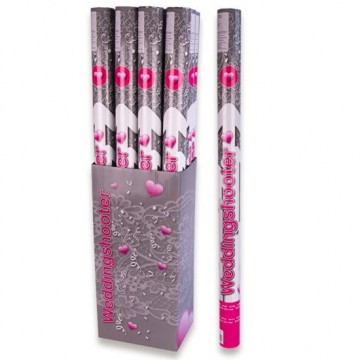 19057 partyshooter bruiloft 80 cm luchtdruk witte papieren confetti en streamers worp ca 8 meter 395