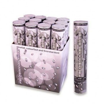19061 slowfall partyshooter 30 cm luchtdruk metallic zilver kleurvast en brandvertragend worp ca 3 meter 395