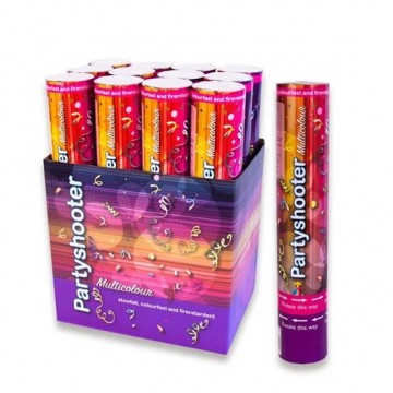 19062 slowfall partyshooter 30 cm luchtdruk metallic multi kleurvast en brandvertragend worp ca 3 meter 395