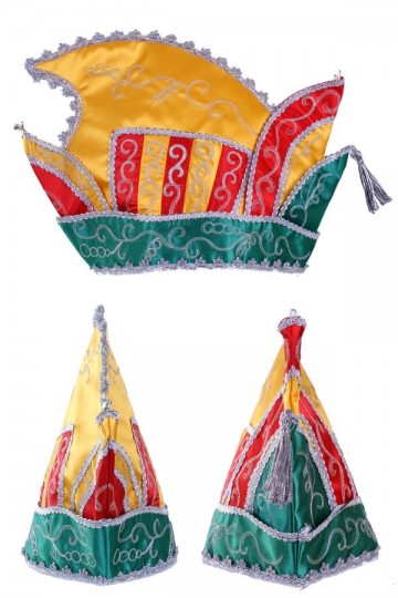 75458 prinsenmuts rood geel groen 63cm 3299