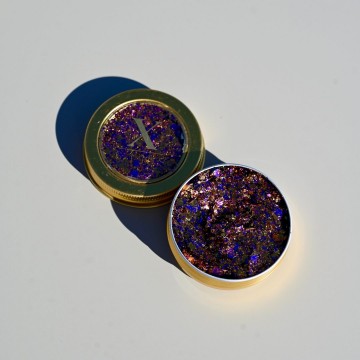 Peach purple gezicht glitters