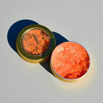 X sins 08 fel oranje gezicht glitters
