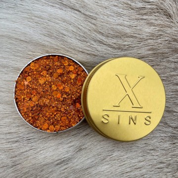 X sins 10 oranje gezicht glitters