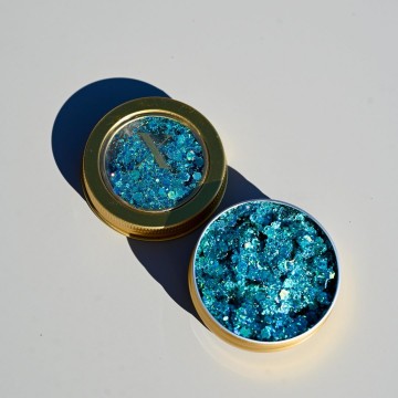 X sins 27 turquoise gezicht glitters